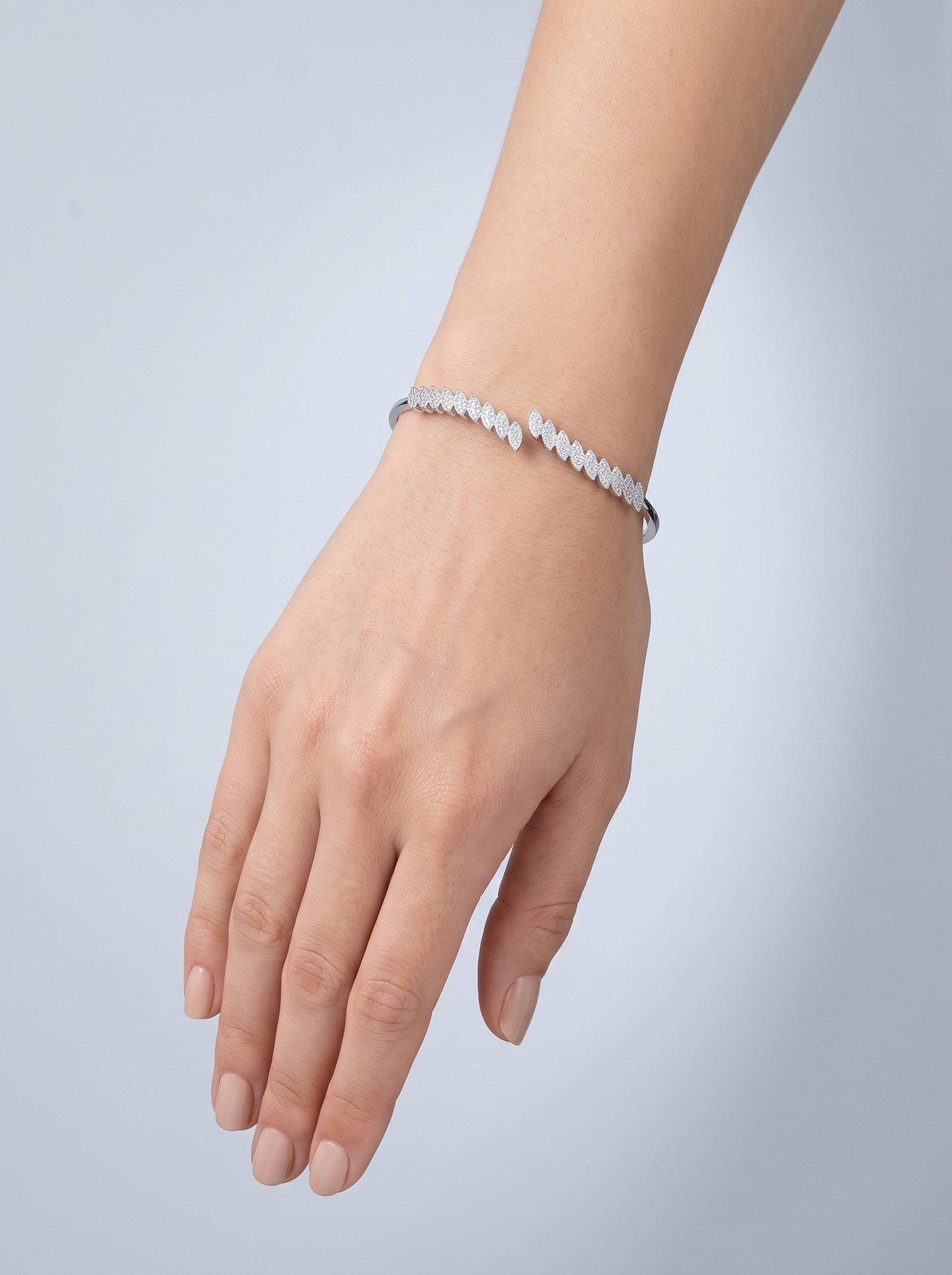 Divara Celestine Bangle, sterling silver 925 cubic zirconia bracelet