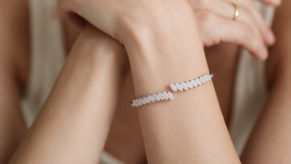 Divara Celestine Bangle, sterling silver 925 cubic zirconia bracelet