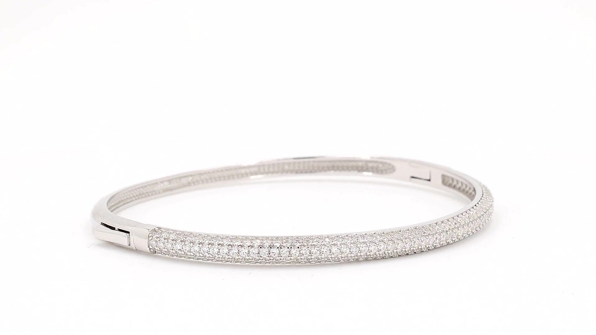 Divara Dahlia Bangle, sterling silver 925 cubic zirconia bracelet
