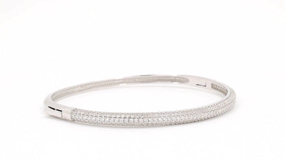 Divara Dahlia Bangle, sterling silver 925 cubic zirconia bracelet