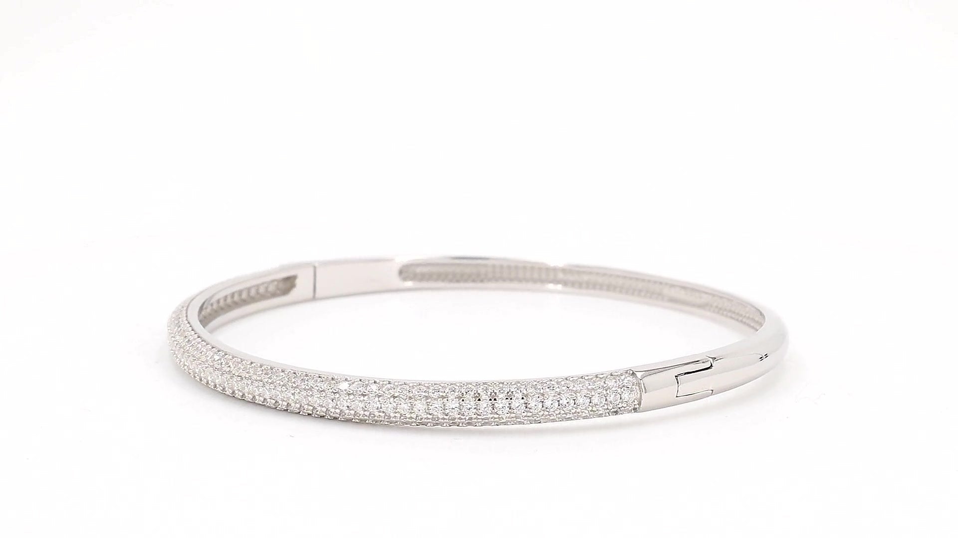 Divara Dahlia Bangle, sterling silver 925 cubic zirconia bracelet