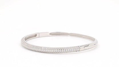 Divara Dahlia Bangle, sterling silver 925 cubic zirconia bracelet