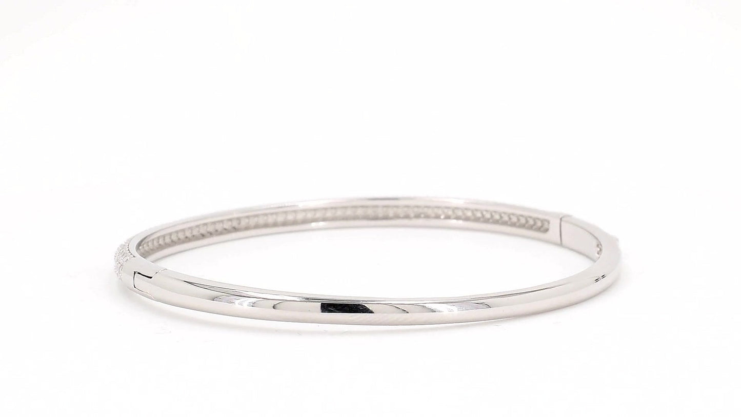 Divara Dahlia Bangle, sterling silver 925 cubic zirconia bracelet