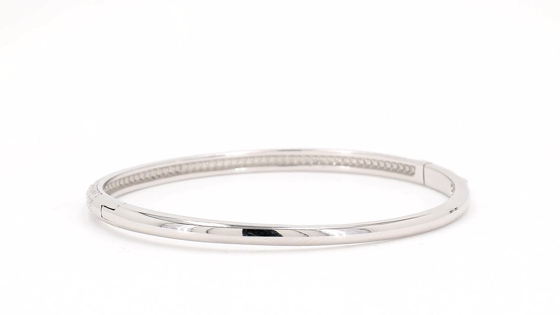Divara Dahlia Bangle, sterling silver 925 cubic zirconia bracelet