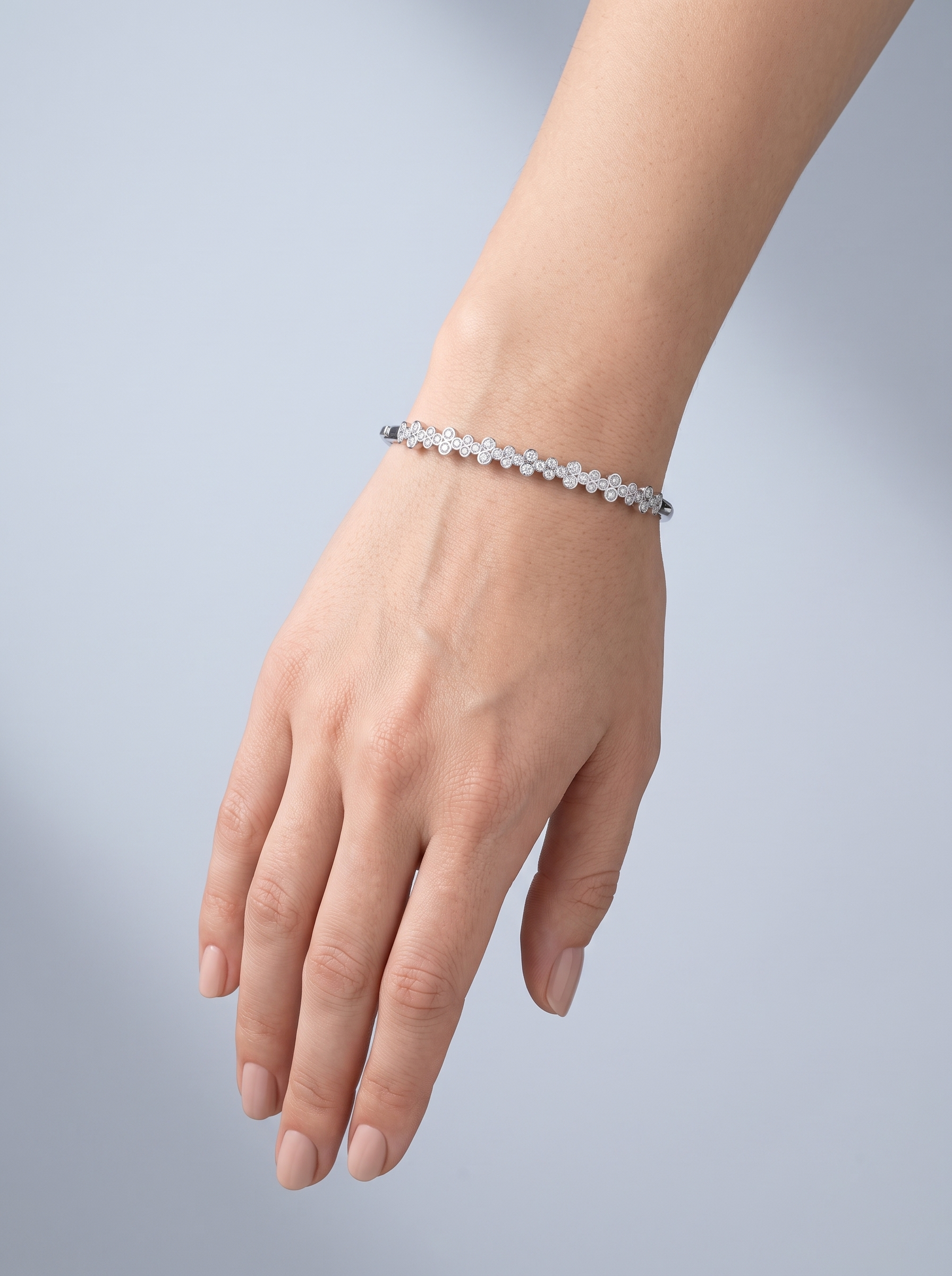 Divara Esme Bangle, sterling silver 925 cubic zirconia bracelet