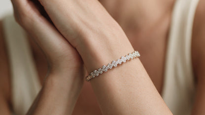 Divara Esme Bangle, sterling silver 925 cubic zirconia bracelet