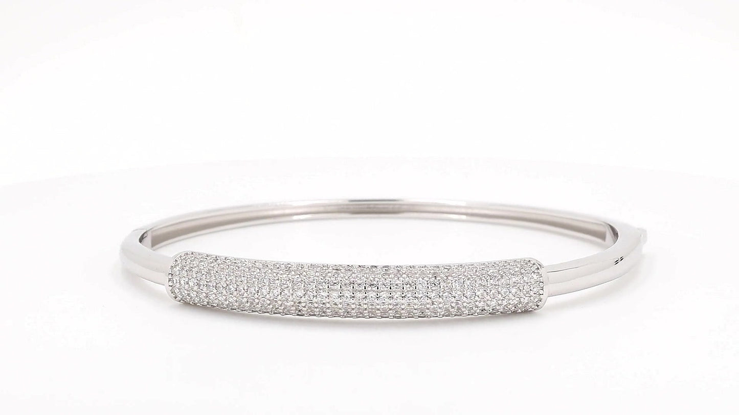 Divara Fenella Bangle, sterling silver 925 cubic zirconia bracelet
