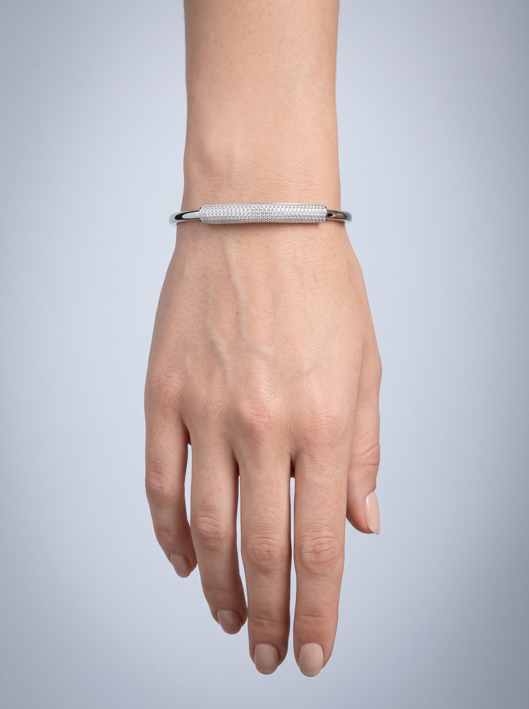 Divara Fenella Bangle, sterling silver 925 cubic zirconia bracelet