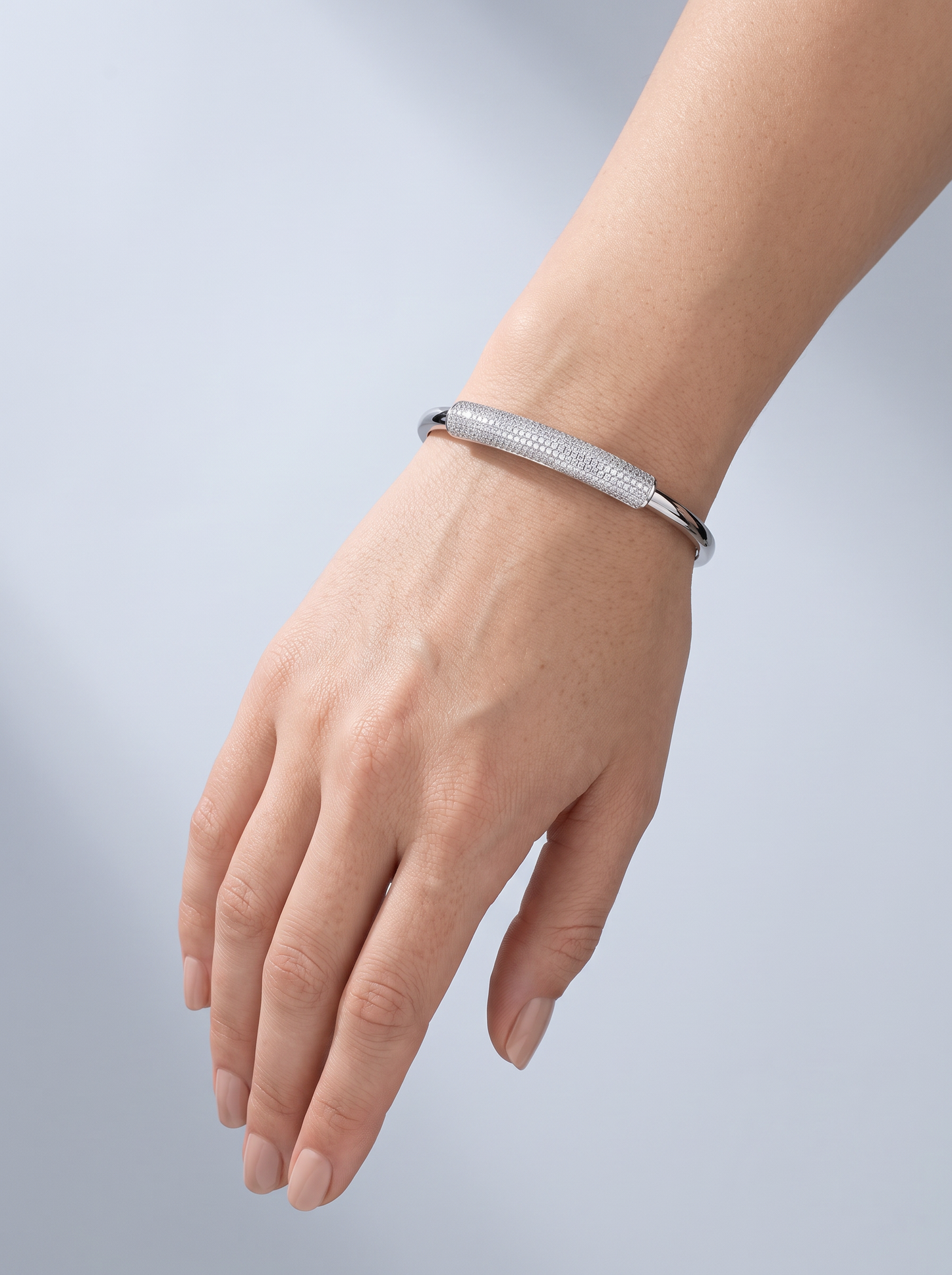 Divara Fenella Bangle, sterling silver 925 cubic zirconia bracelet