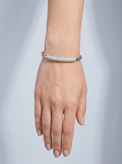 Divara Fenella Bangle, sterling silver 925 cubic zirconia bracelet