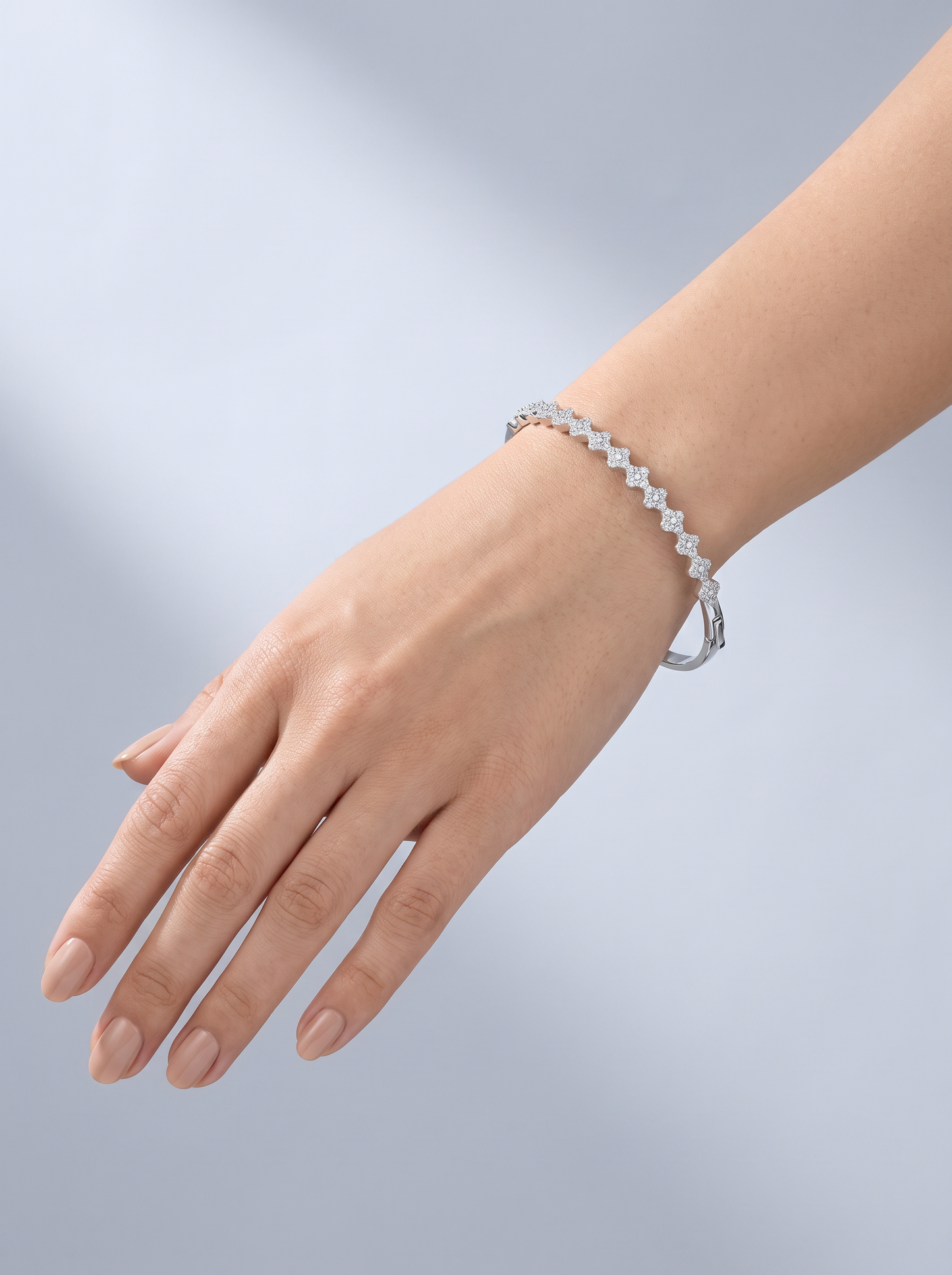 Divara Giselle Bangle, sterling silver 925 cubic zirconia bracelet