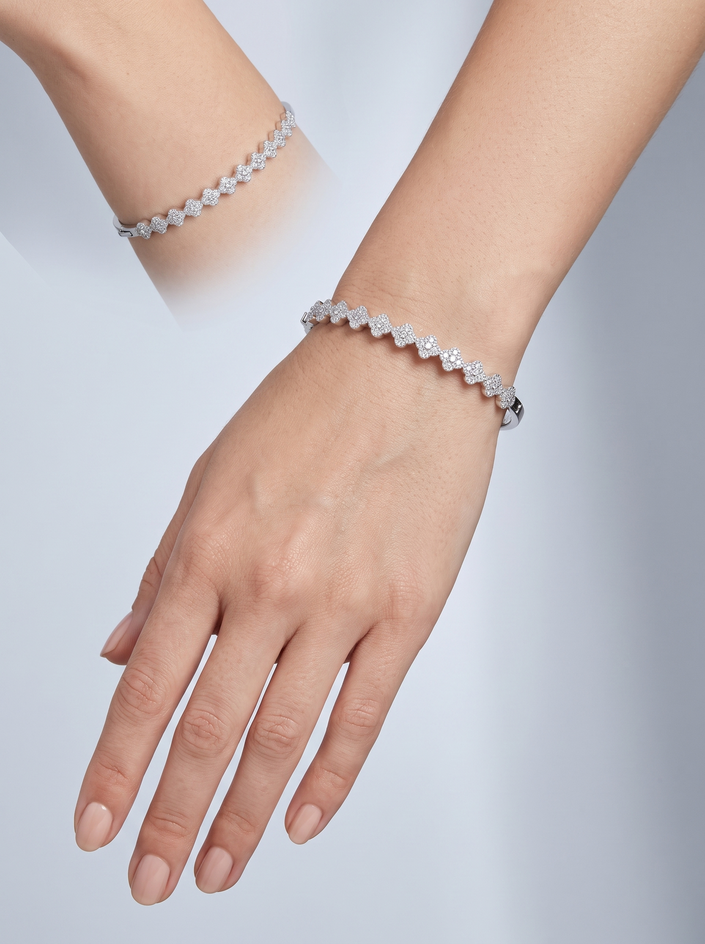 Divara Giselle Bangle, sterling silver 925 cubic zirconia bracelet