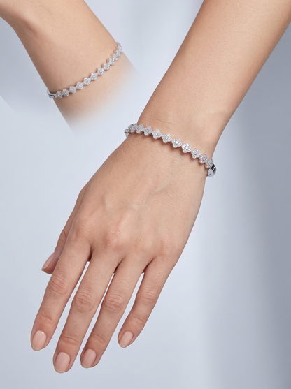 Divara Giselle Bangle, sterling silver 925 cubic zirconia bracelet