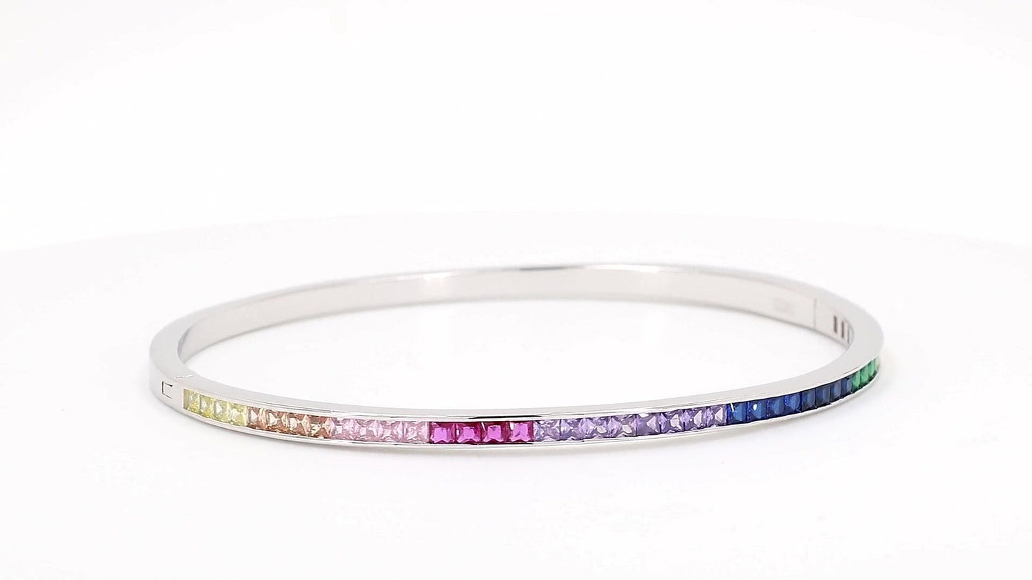 Divara Harlow Bangle, sterling silver 925 cubic zirconia bracelet