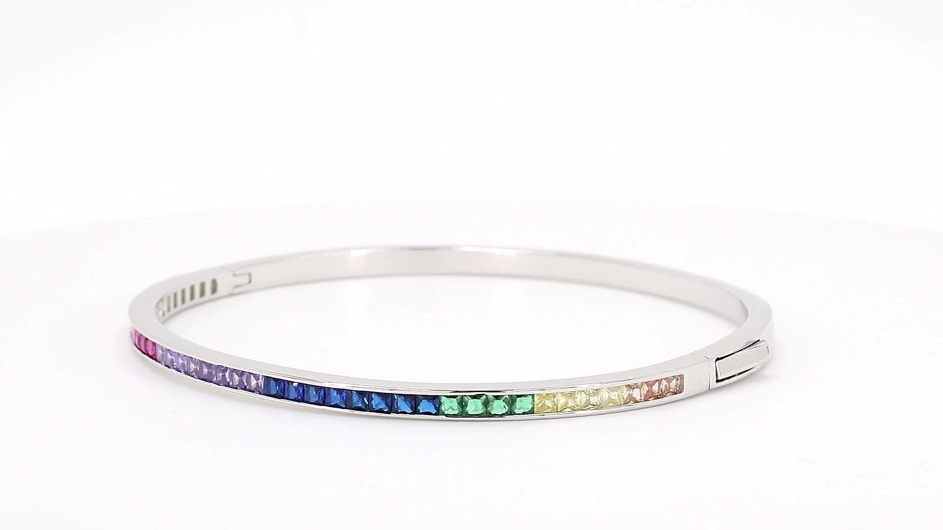 Divara Harlow Bangle, sterling silver 925 cubic zirconia bracelet