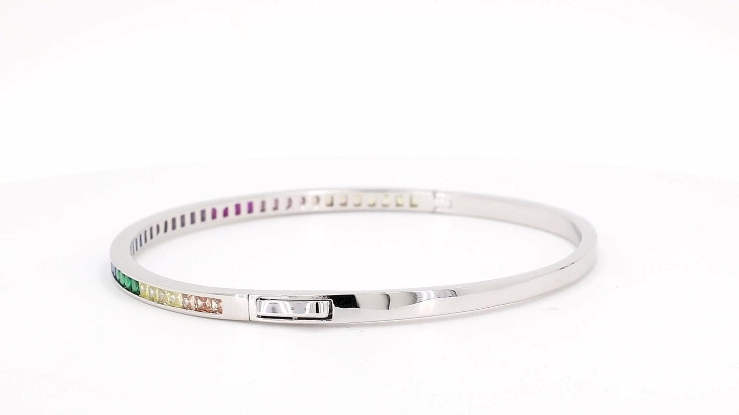 Divara Harlow Bangle, sterling silver 925 cubic zirconia bracelet