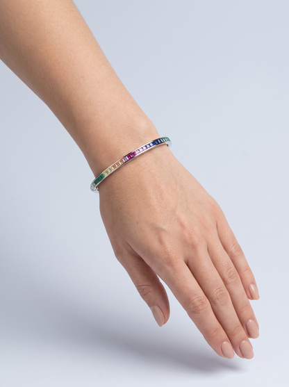 Divara Harlow Bangle, sterling silver 925 cubic zirconia bracelet