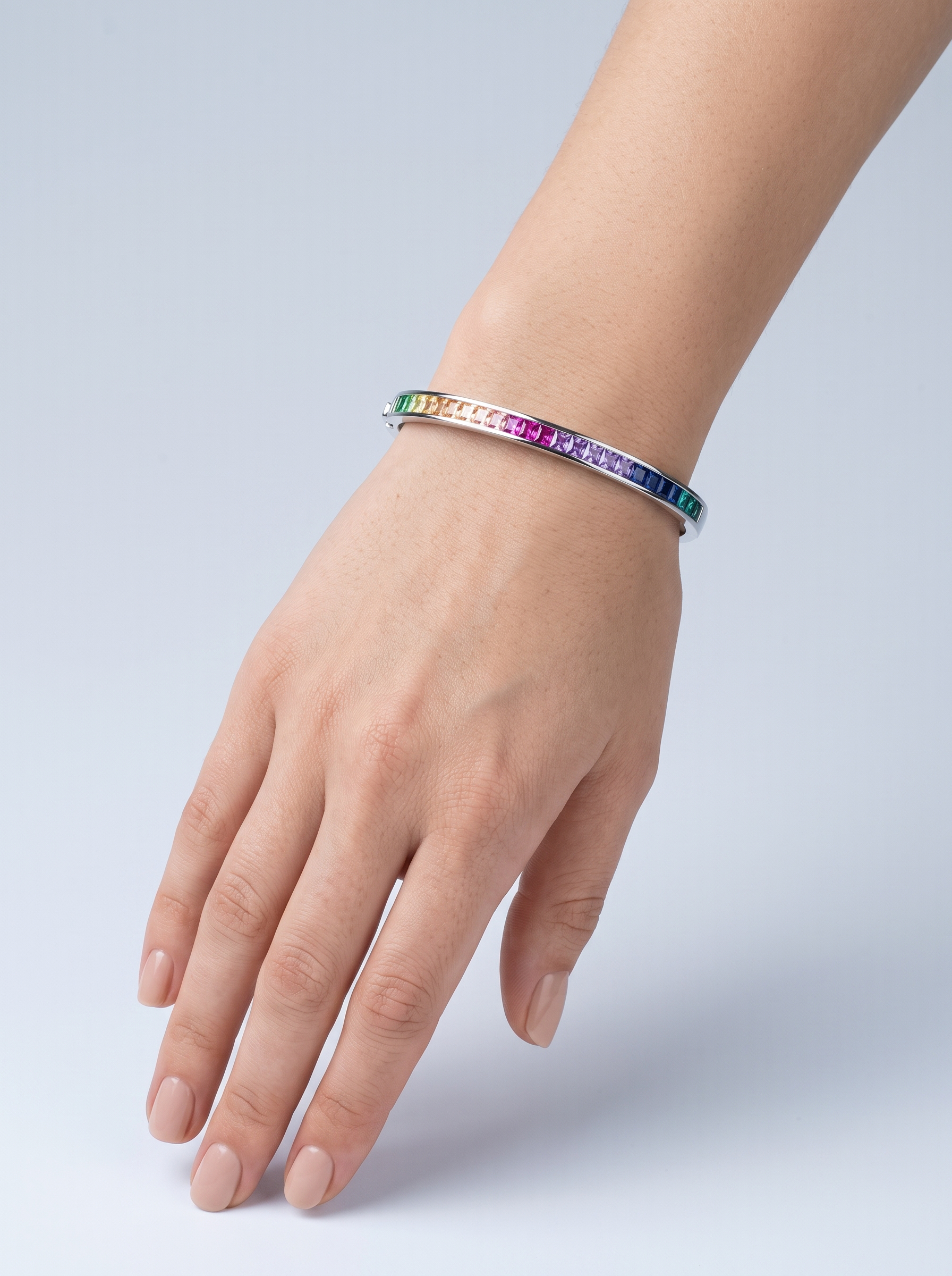 Divara Harlow Bangle, sterling silver 925 cubic zirconia bracelet