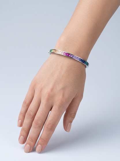 Divara Harlow Bangle, sterling silver 925 cubic zirconia bracelet