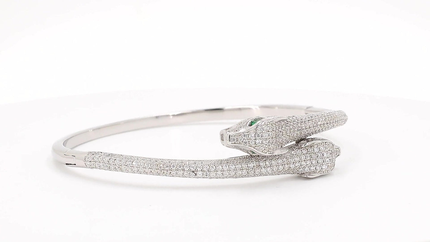 Divara Imogen Bangle, sterling silver 925 cubic zirconia bracelet