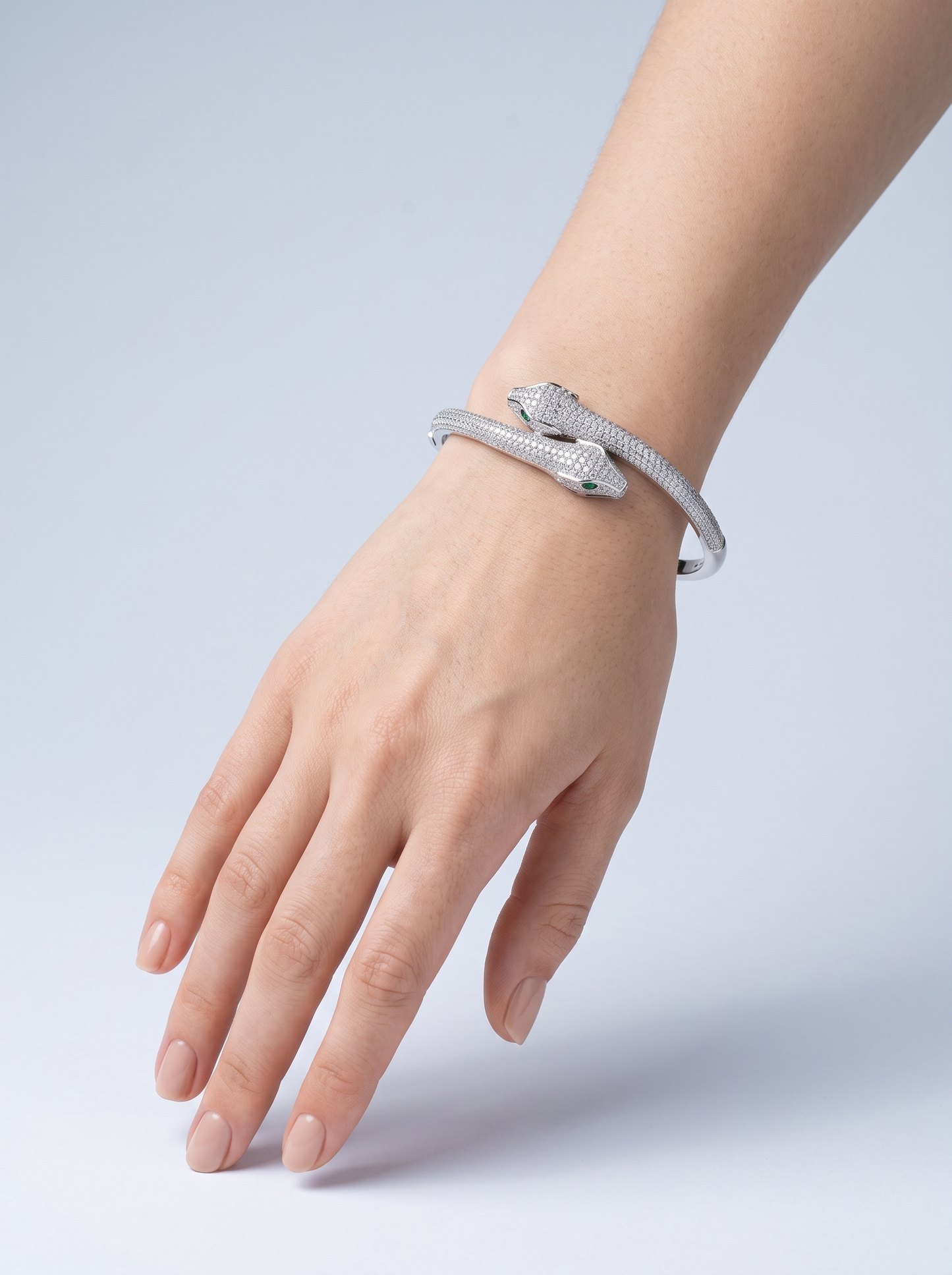 Divara Imogen Bangle, sterling silver 925 cubic zirconia bracelet