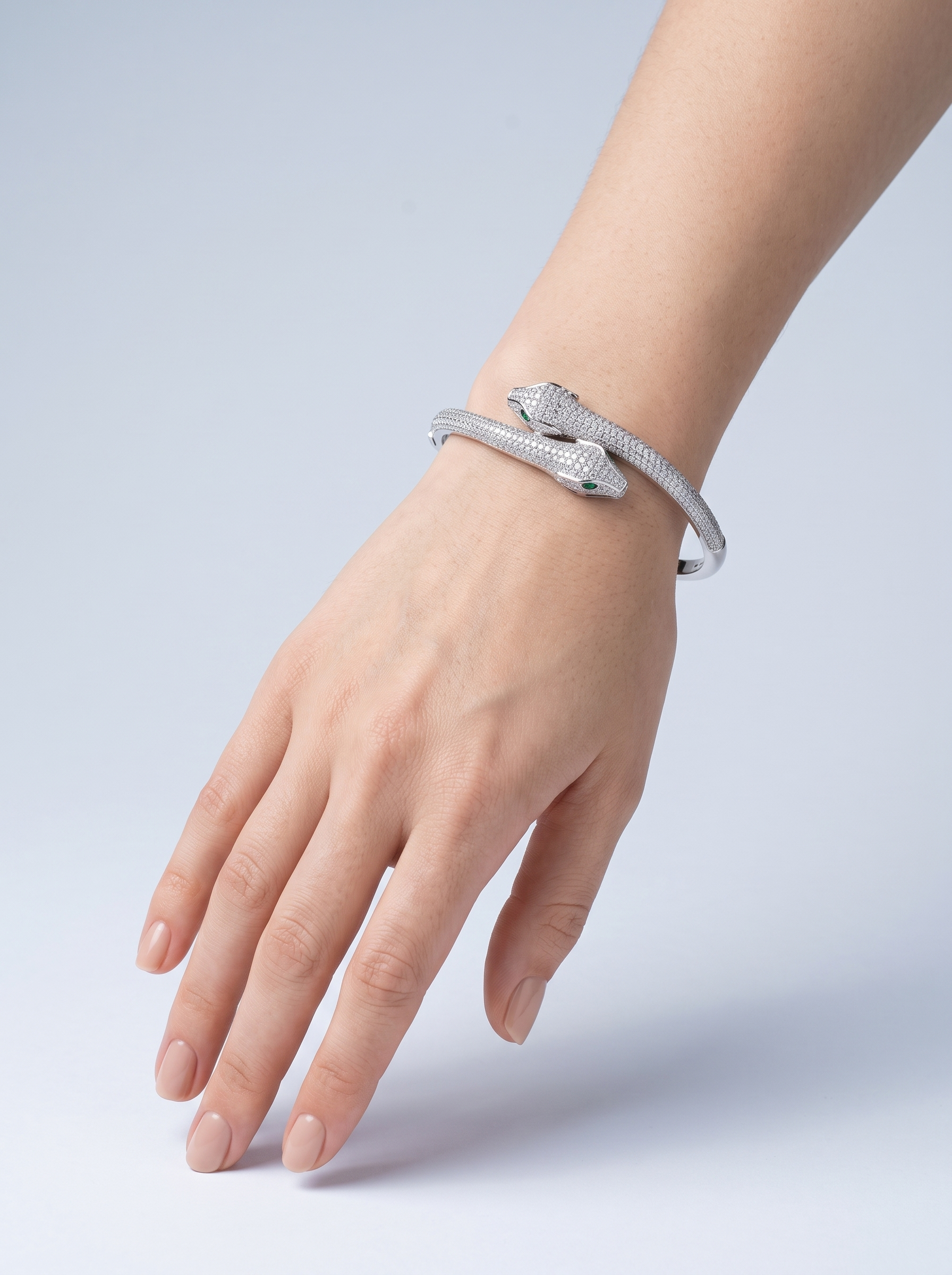 Divara Imogen Bangle, sterling silver 925 cubic zirconia bracelet