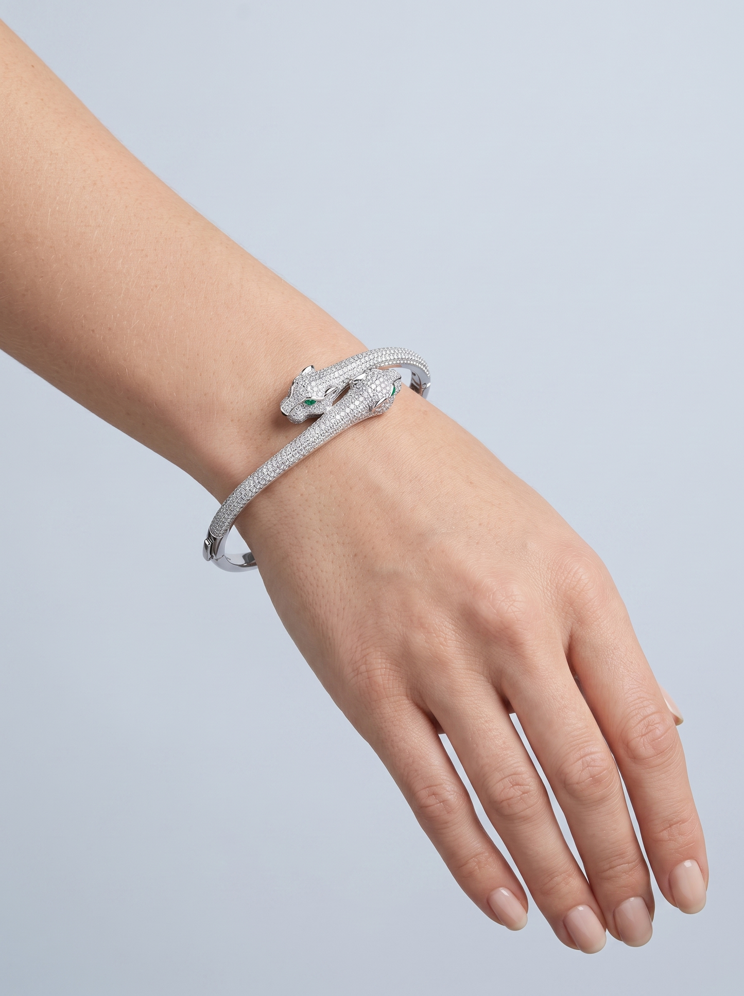 Divara Imogen Bangle, sterling silver 925 cubic zirconia bracelet