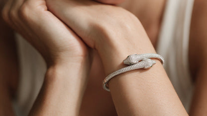 Divara Imogen Bangle, sterling silver 925 cubic zirconia bracelet