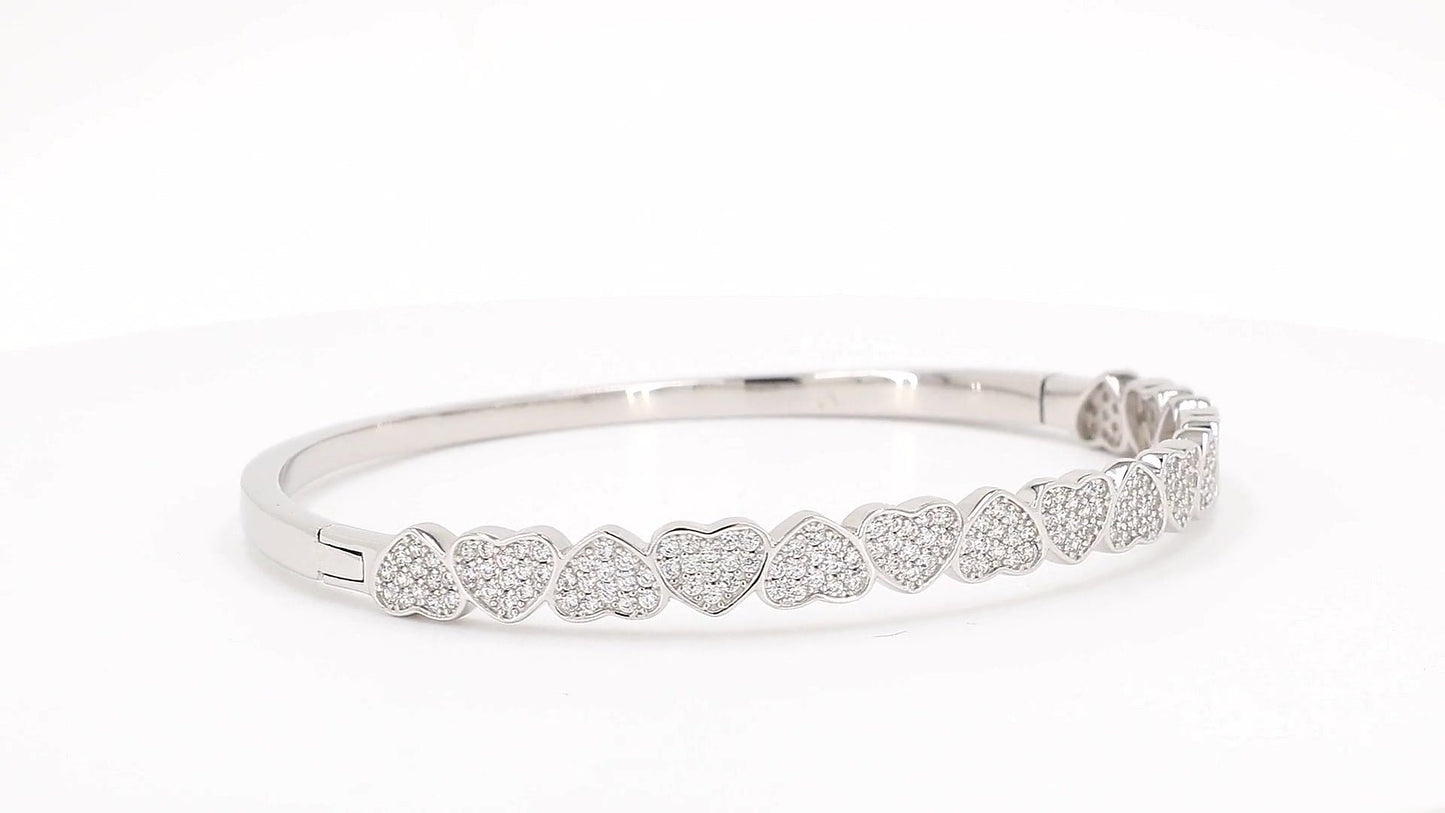 Divara Josephine Bangle, sterling silver 925 cubic zirconia bracelet