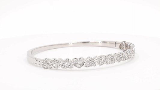Divara Josephine Bangle, sterling silver 925 cubic zirconia bracelet