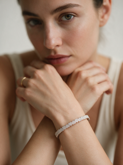 Divara Josephine Bangle, sterling silver 925 cubic zirconia bracelet