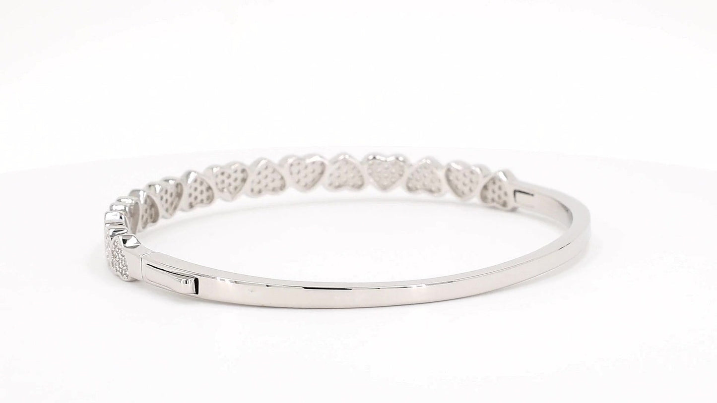 Divara Josephine Bangle, sterling silver 925 cubic zirconia bracelet