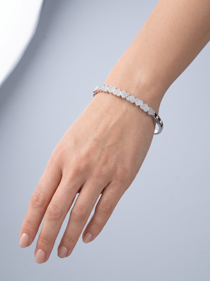 Divara Josephine Bangle, sterling silver 925 cubic zirconia bracelet