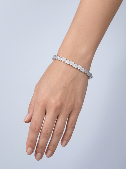 Divara Josephine Bangle, sterling silver 925 cubic zirconia bracelet