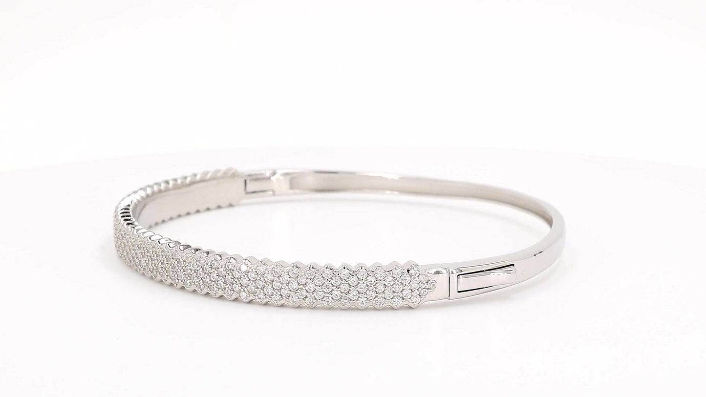 Divara Kiera Bangle, sterling silver 925 cubic zirconia bracelet