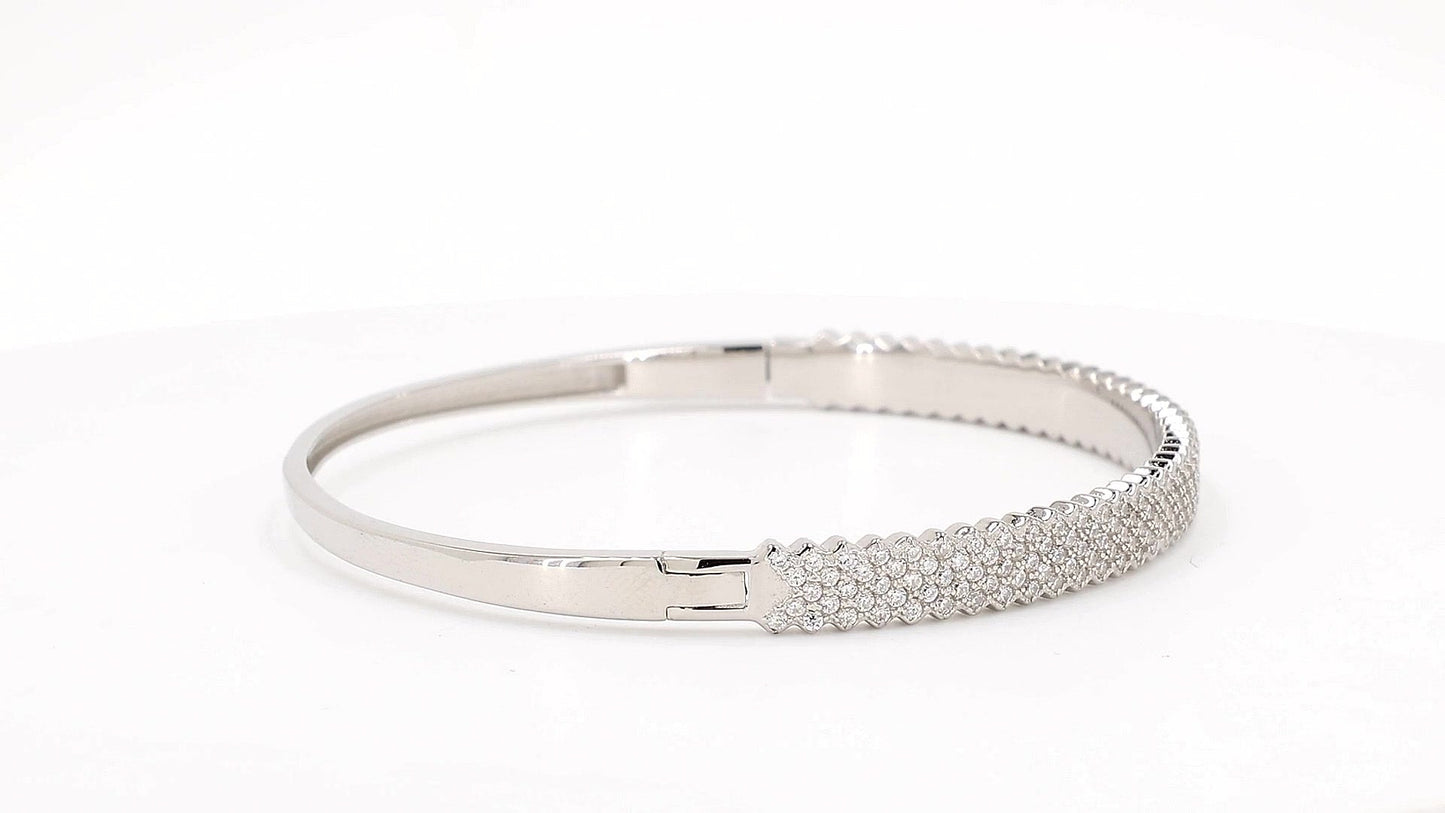 Divara Kiera Bangle, sterling silver 925 cubic zirconia bracelet