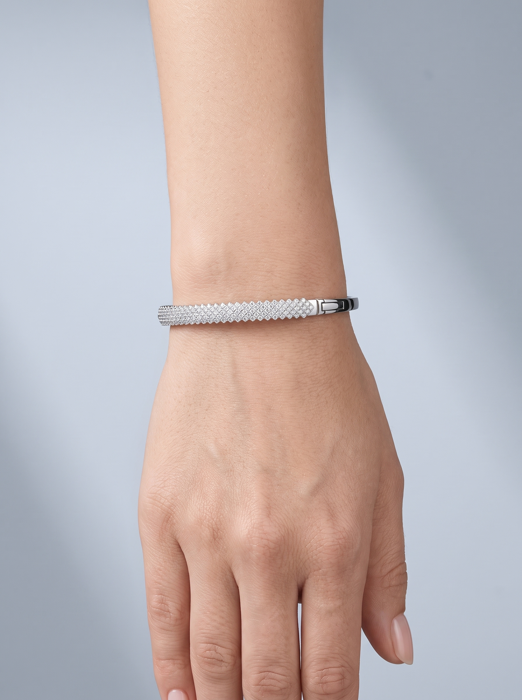 Divara Kiera Bangle, sterling silver 925 cubic zirconia bracelet