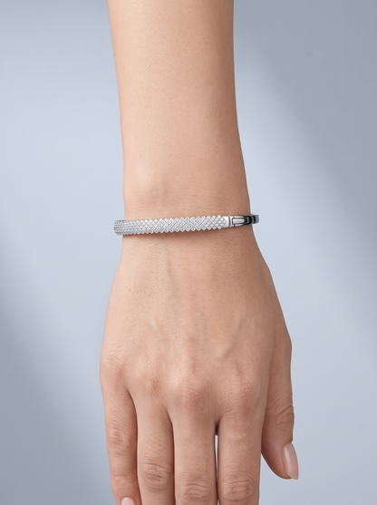 Divara Kiera Bangle, sterling silver 925 cubic zirconia bracelet