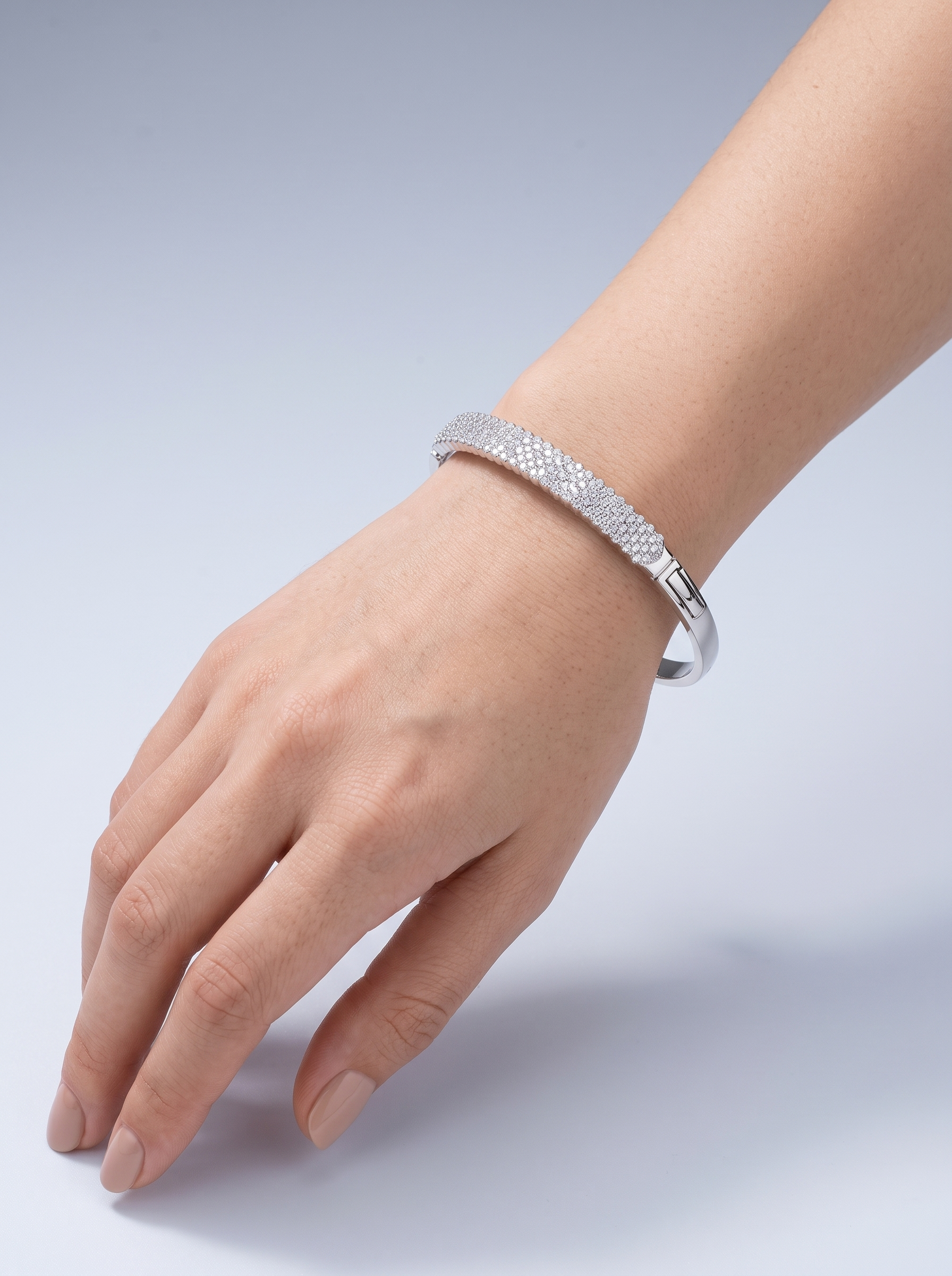 Divara Kiera Bangle, sterling silver 925 cubic zirconia bracelet