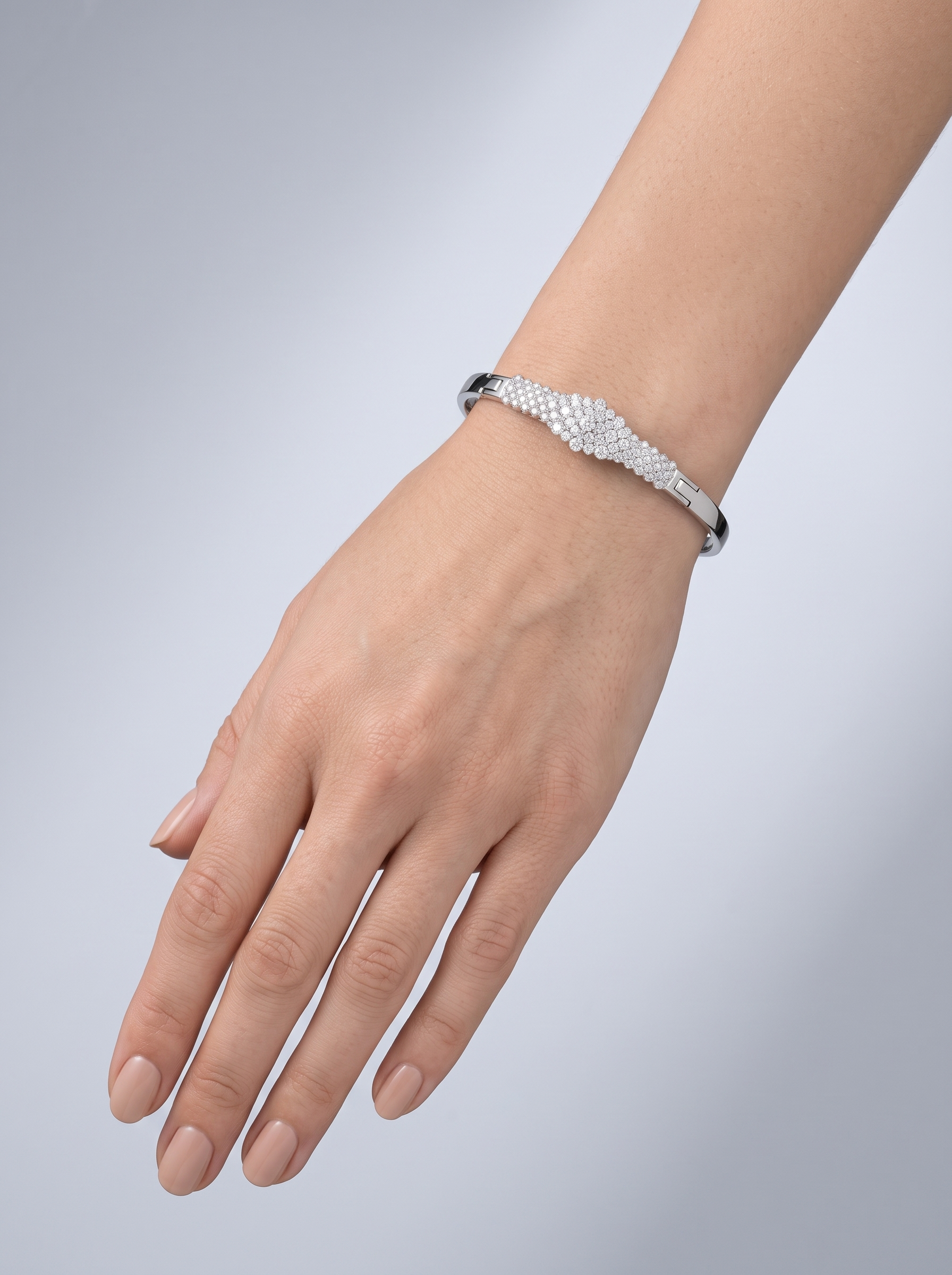 Divara Kiera Bangle, sterling silver 925 cubic zirconia bracelet