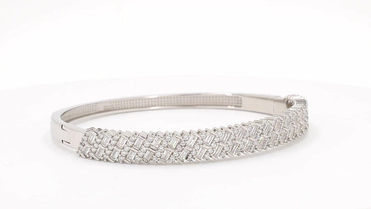 Divara Liora Bangle, sterling silver 925 cubic zirconia bracelet