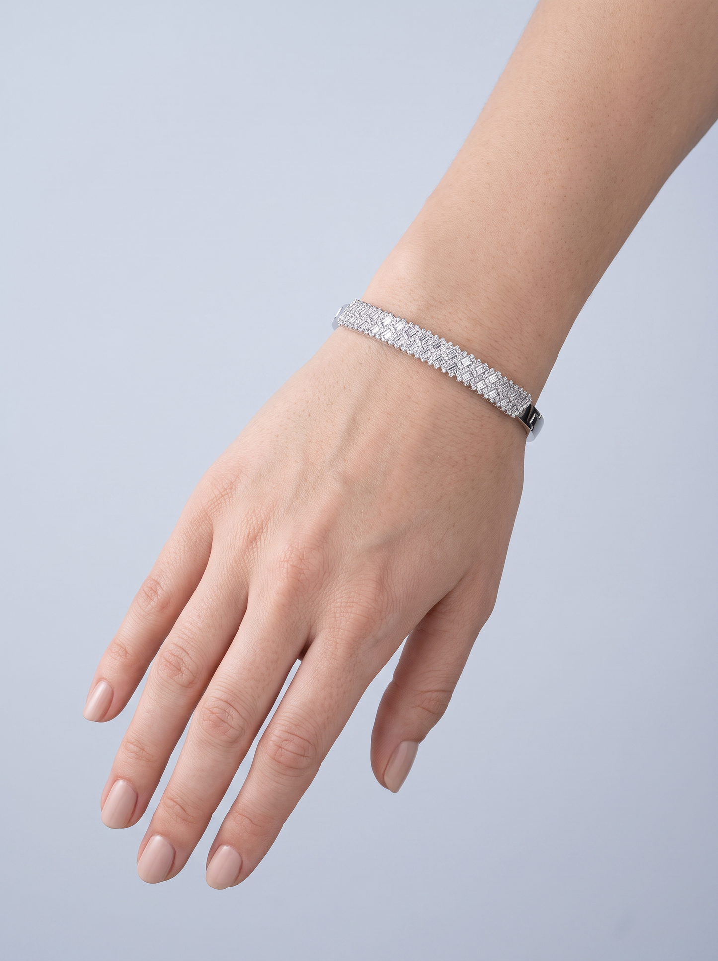 Divara Liora Bangle, sterling silver 925 cubic zirconia bracelet