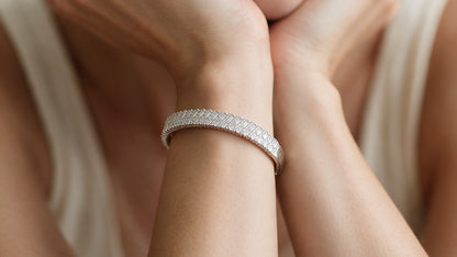 Divara Liora Bangle, sterling silver 925 cubic zirconia bracelet