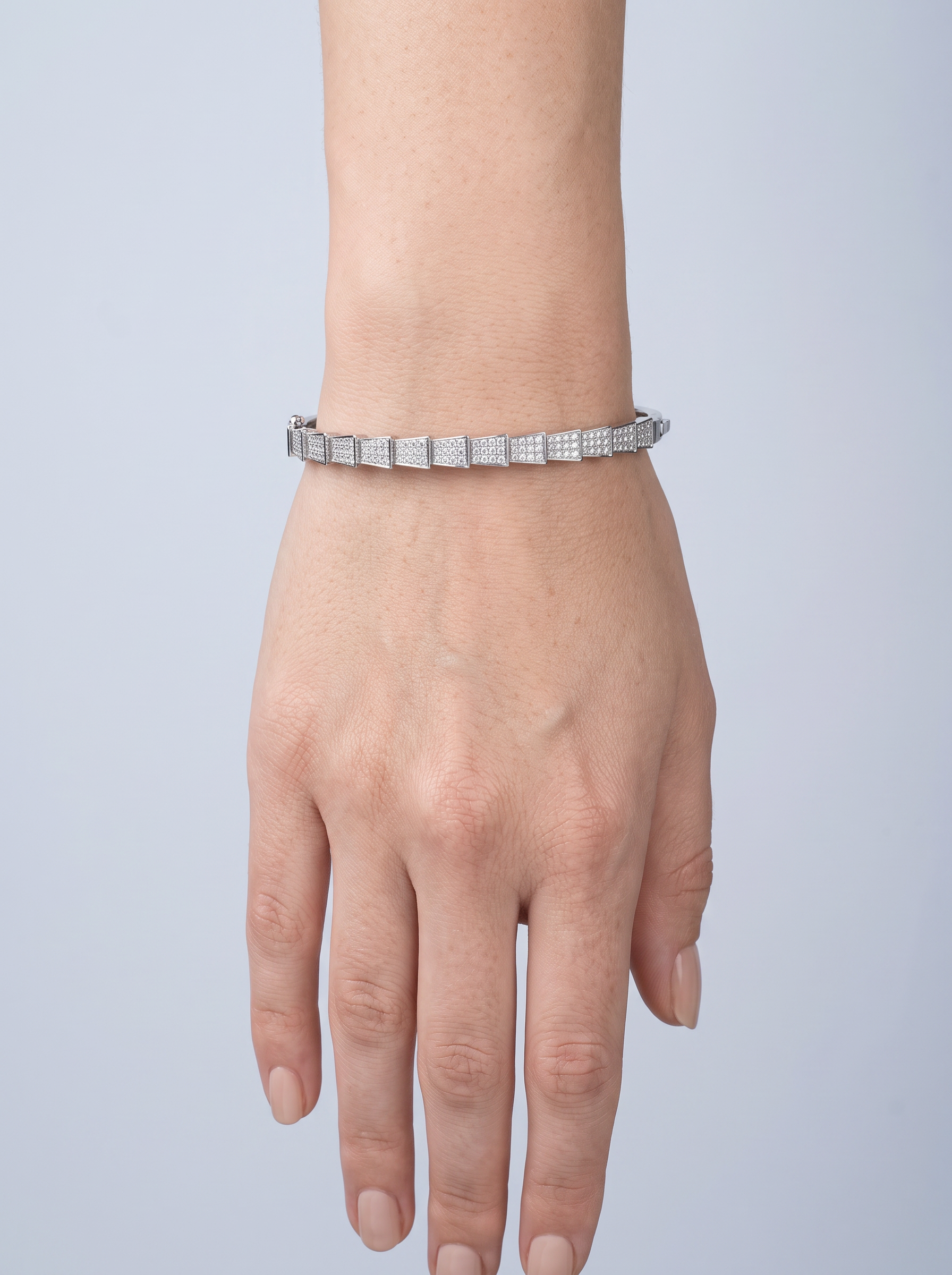 Divara Marguerite Bangle, sterling silver 925 cubic zirconia bracelet