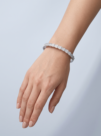 Divara Marguerite Bangle, sterling silver 925 cubic zirconia bracelet