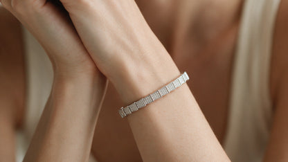 Divara Marguerite Bangle, sterling silver 925 cubic zirconia bracelet