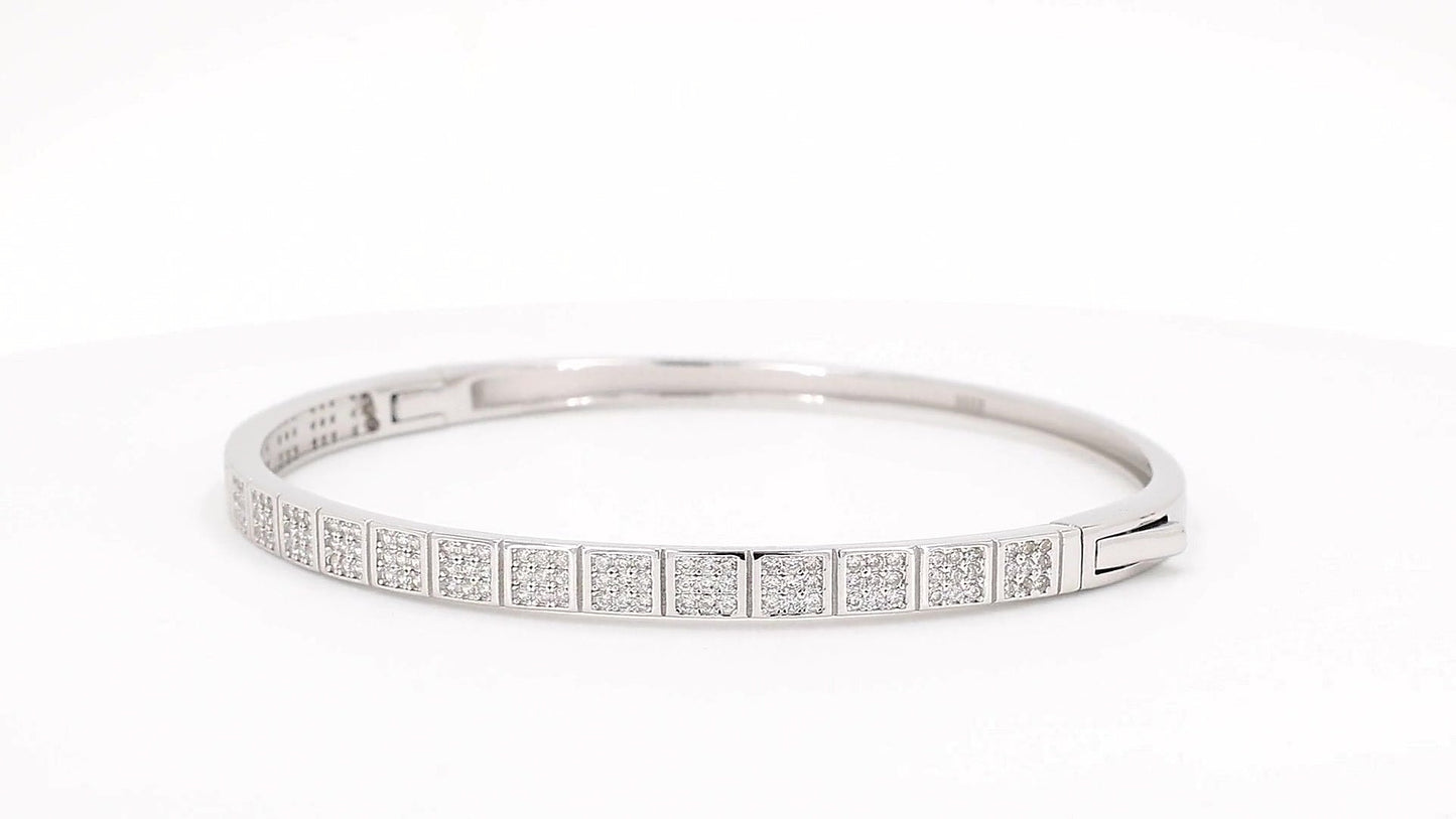 Divara Nadia Bangle, sterling silver 925 cubic zirconia bracelet