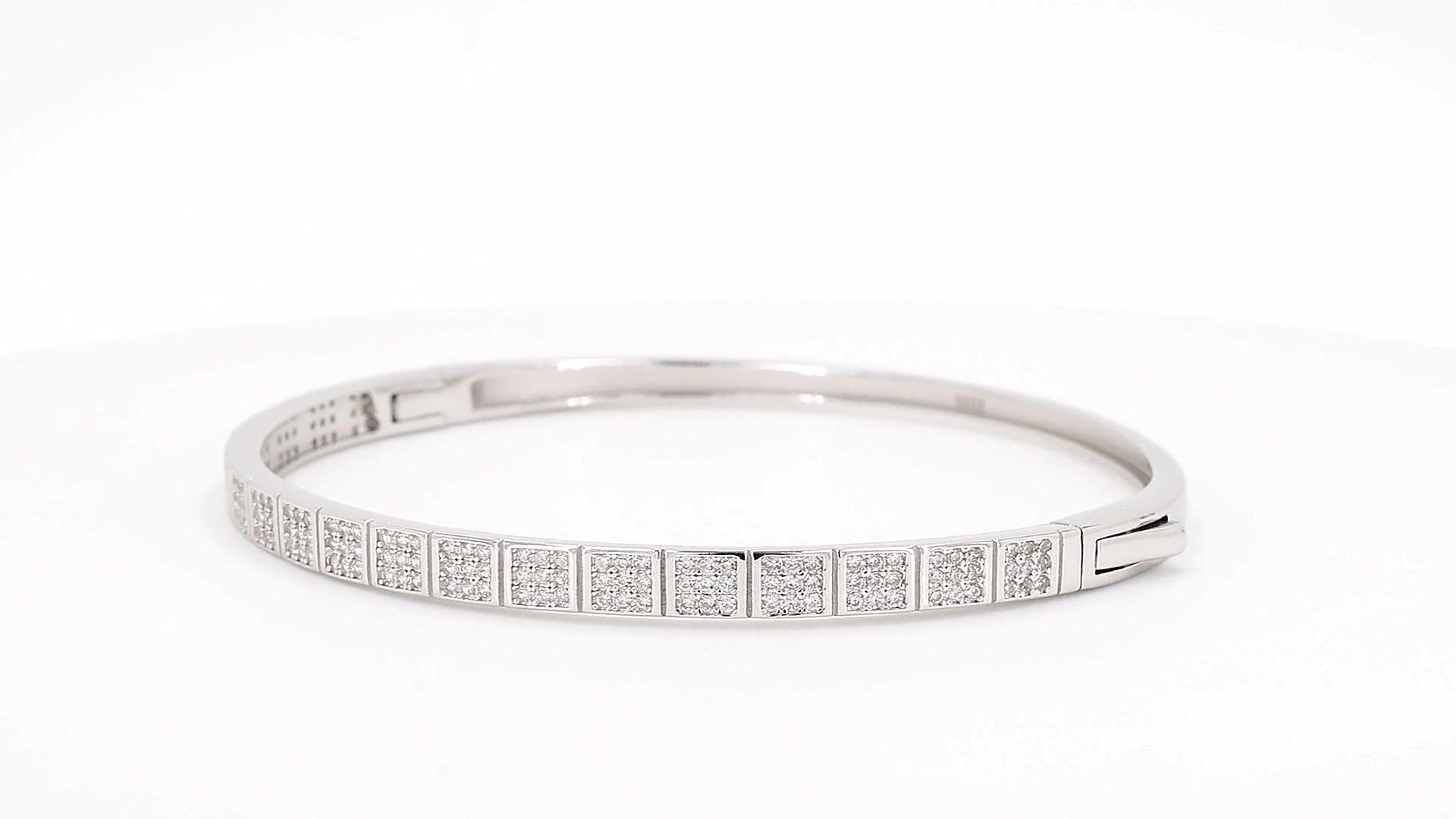 Divara Nadia Bangle, sterling silver 925 cubic zirconia bracelet