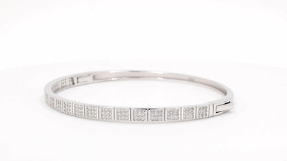 Divara Nadia Bangle, sterling silver 925 cubic zirconia bracelet