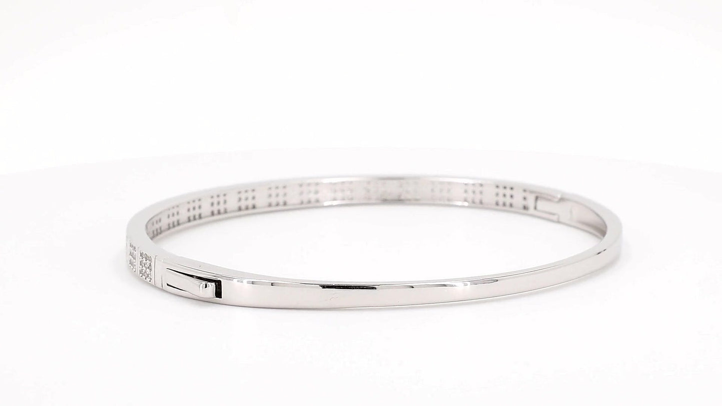 Divara Nadia Bangle, sterling silver 925 cubic zirconia bracelet